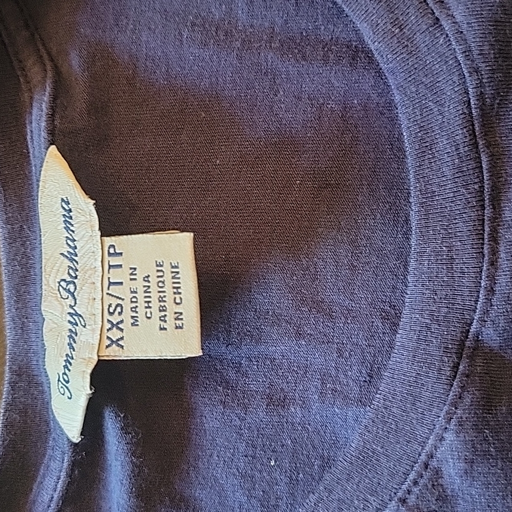 Tommy Bahama Navy/White Womens XXS Palm Tree Tee Shirt - Picture 6 of 8